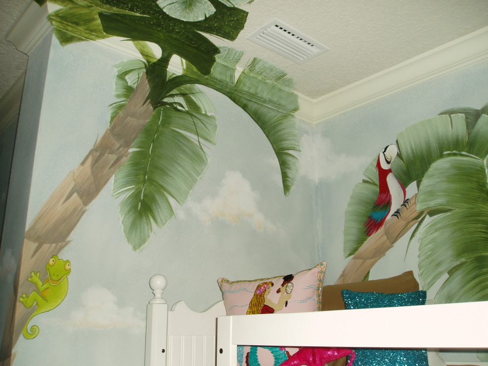 Example of an island style kids' room design in Tampa