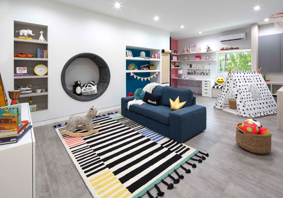 Design ideas for a modern kids' bedroom in Miami.