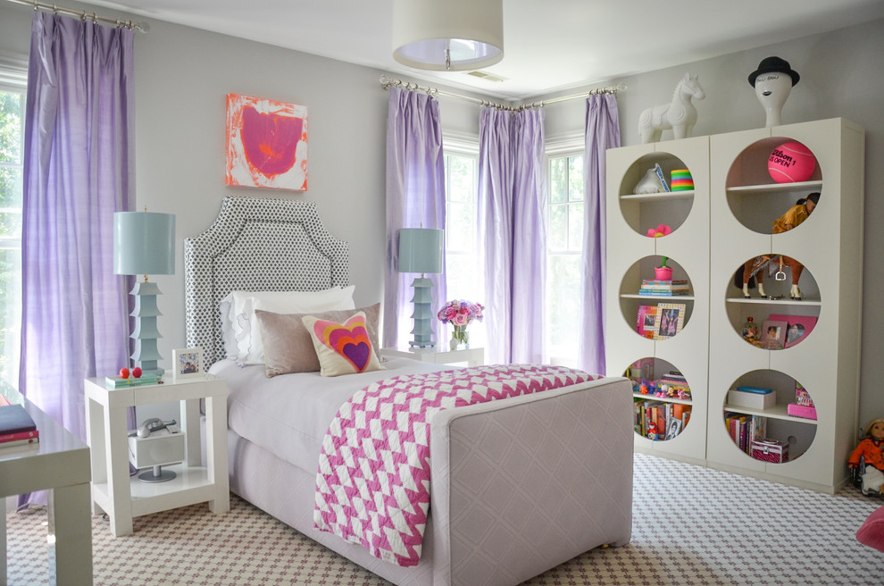This is an example of an eclectic kids' bedroom in New York.
