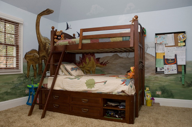 Kids Dinosaur Theme Contemporary, Dinosaur Bunk Bed