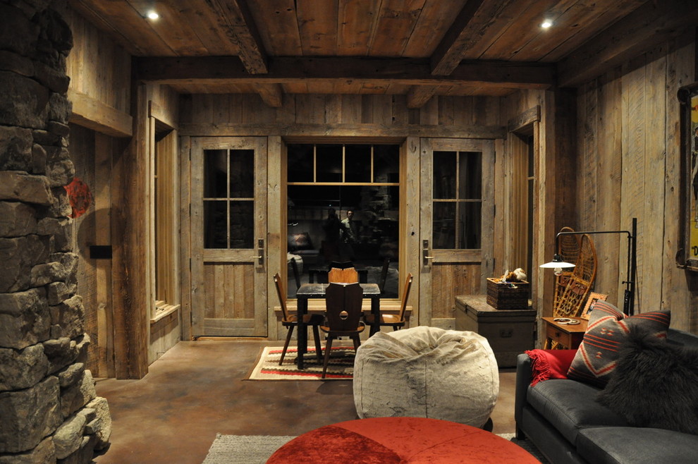 This is an example of a rustic playroom in Denver.
