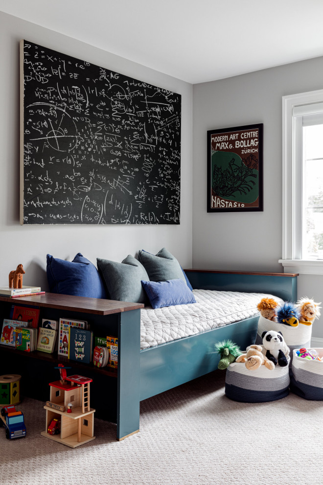 Design ideas for a scandi kids' bedroom in Philadelphia.