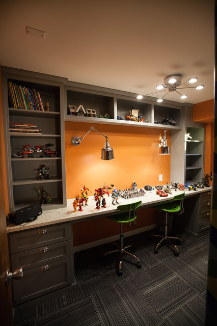 Lego Room. Custom cabinets and Ice Stone counter. - Eklektisch -  Kinderzimmer - Seattle - von Jennifer Ryan Design | Houzz