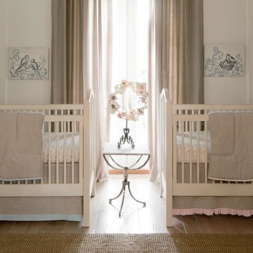 Light Pink Linen Crib Bedding Collection by Carousel Designs Traditional Nursery Atlanta