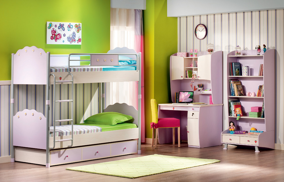 This is an example of a contemporary kids' bedroom for girls in Miami.