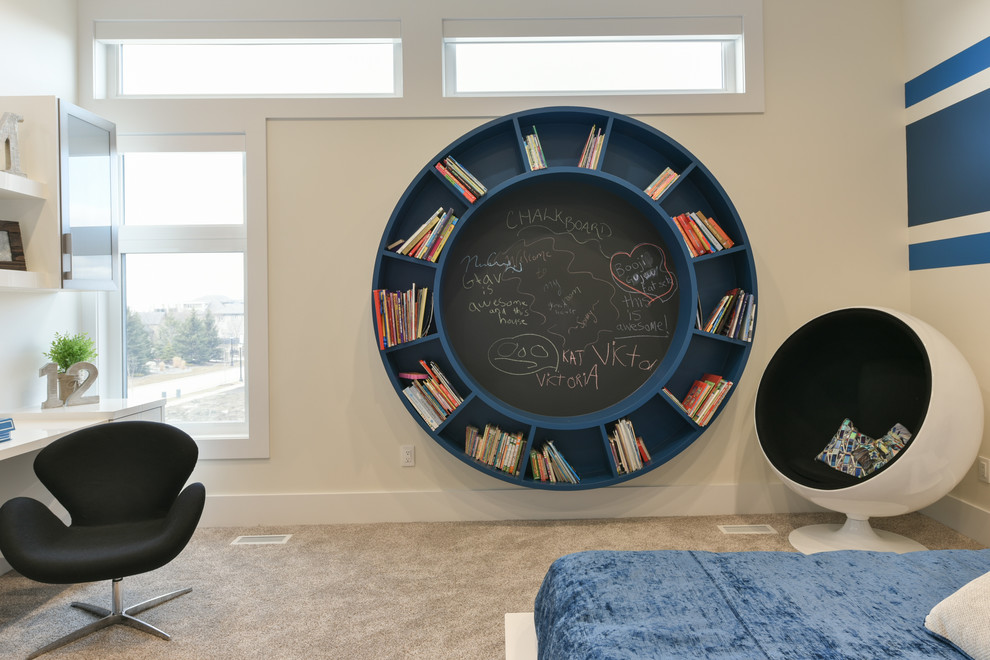 Example of a minimalist kids' bedroom design in Edmonton