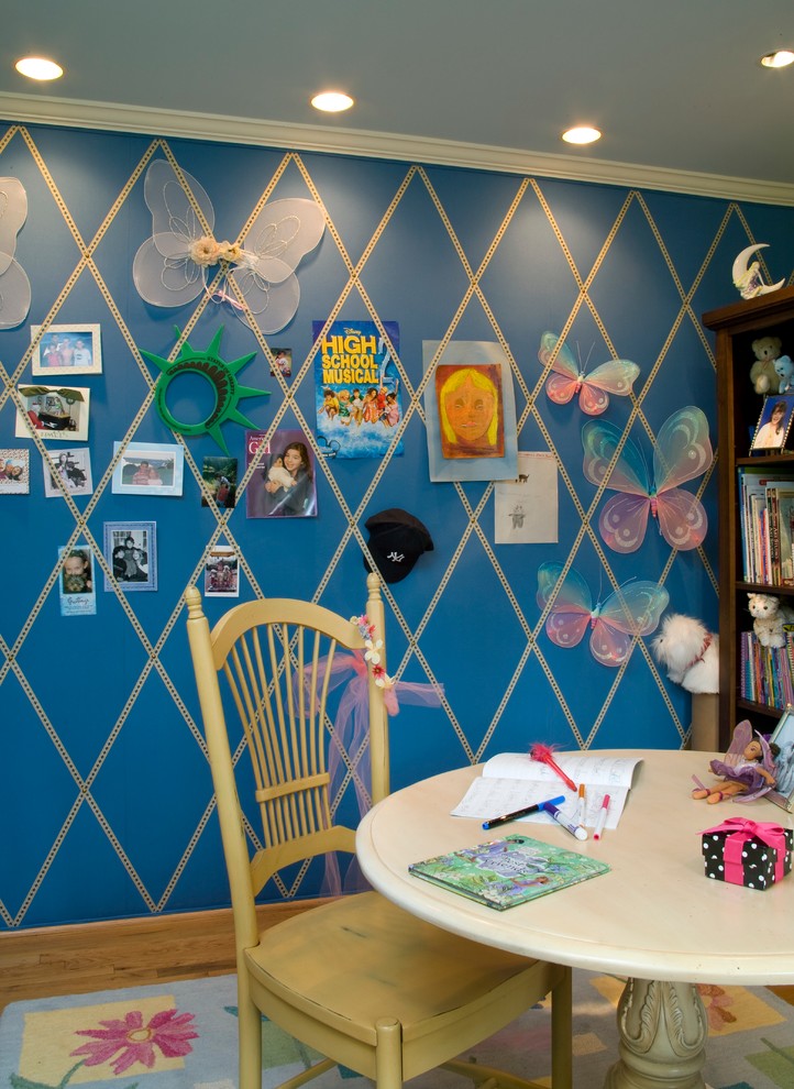Idéer för ett eklektiskt barnrum kombinerat med lekrum
