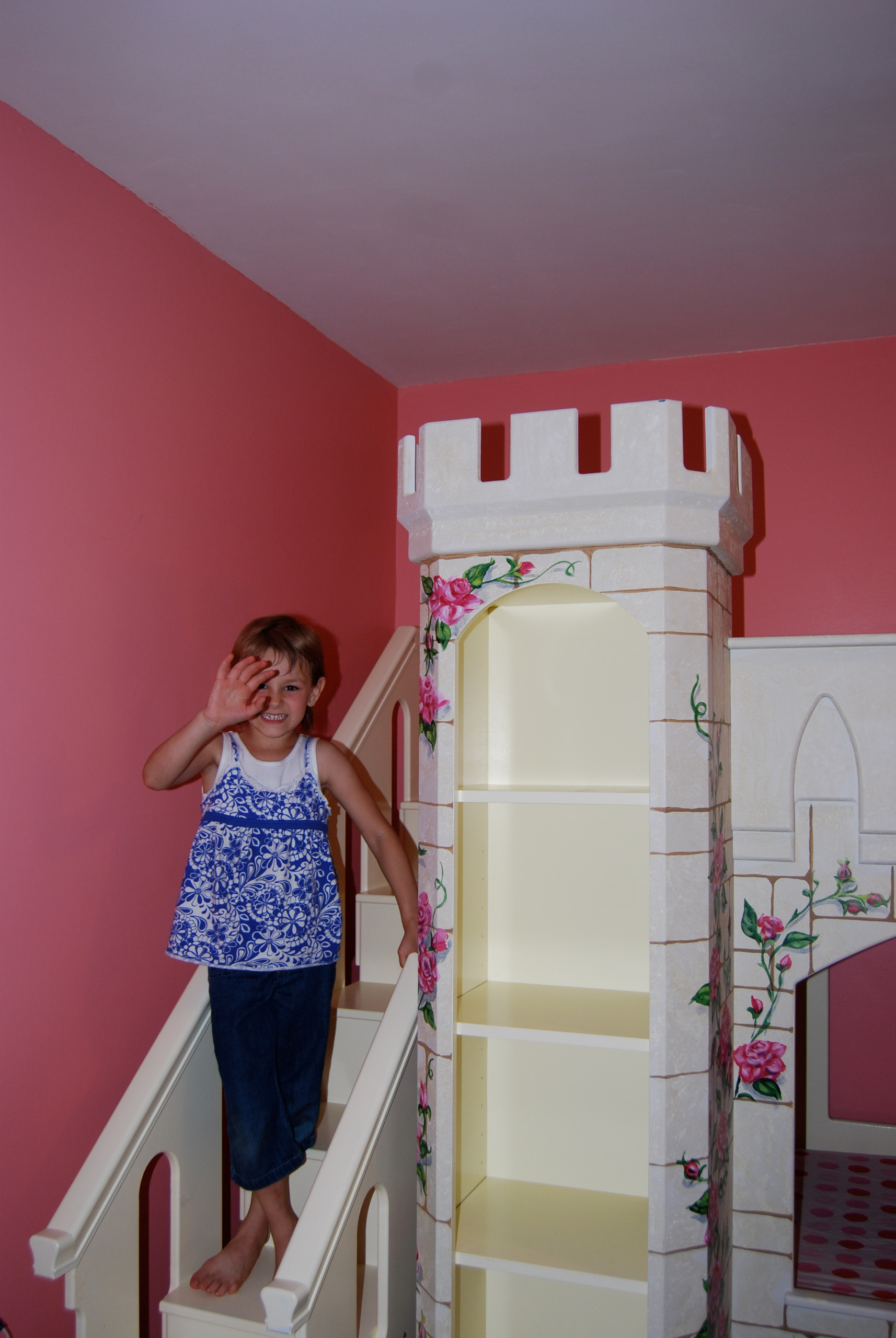 I think you'll love the loft bed my husband built for her. princess castle loft bed houzz
