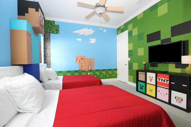 Minecraft Bedroom Contemporary Kids Orlando By Florida Furniture Packages Houzz Nz