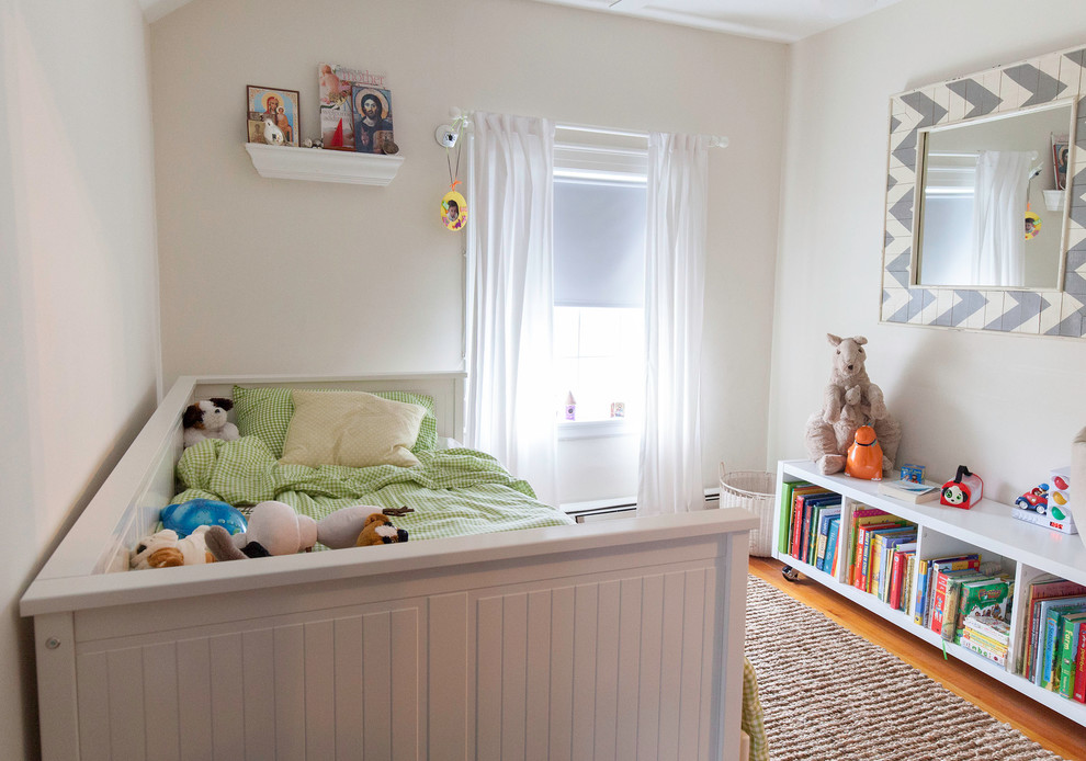This is an example of a vintage kids' bedroom in Boston.