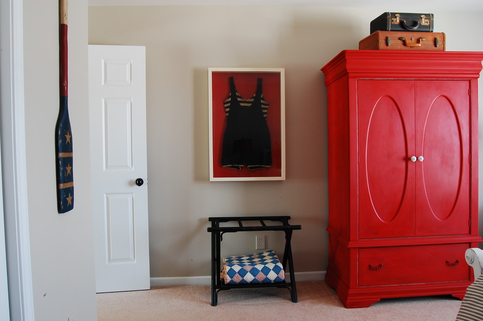 Beach style kids' room photo in New York