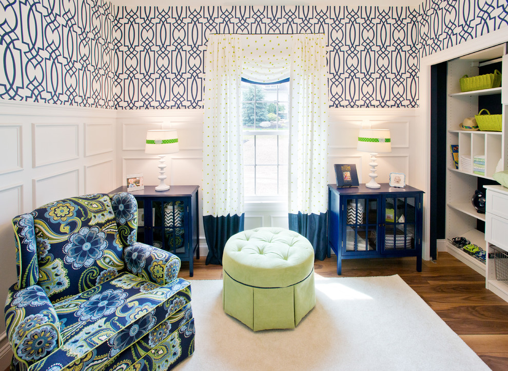 Navy & White Nursery Traditional Kids Cleveland by Metcalf