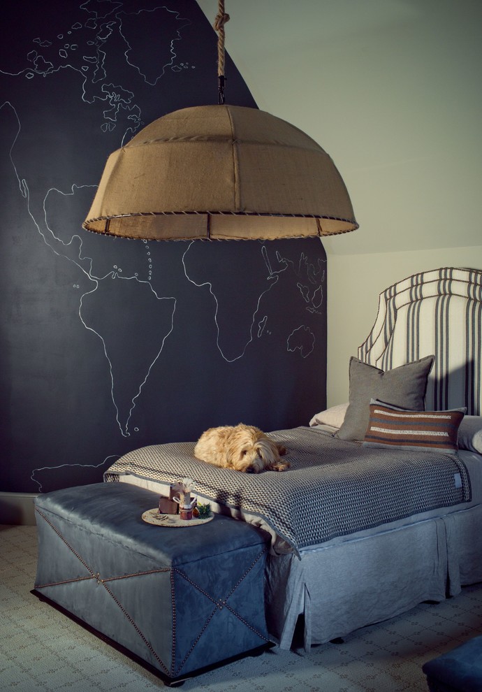 Источник вдохновения для домашнего уюта: детская в стиле неоклассика (современная классика) с спальным местом и ковровым покрытием для мальчика