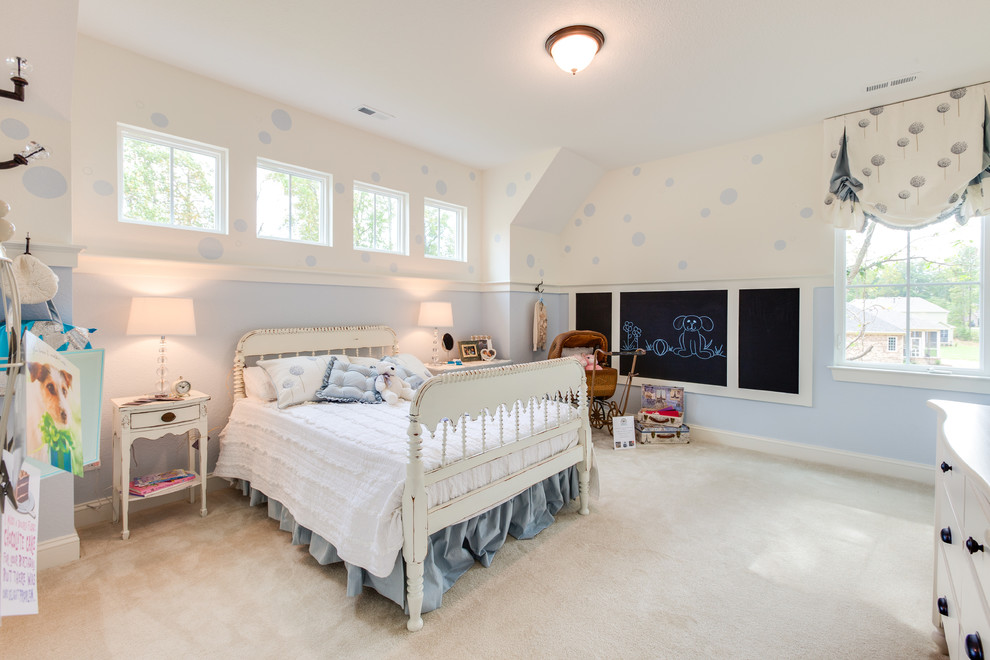 Photo of a traditional kids' bedroom in Other with a dado rail.