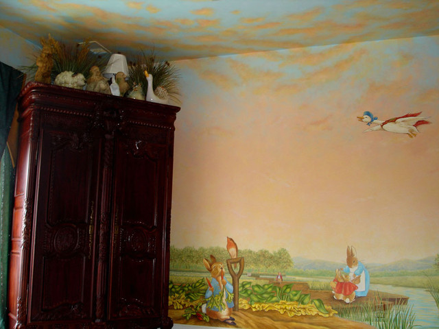 Hand Made Peter Rabbit Mural Inspired By Beatrix Potter By Visionary Mural  Co. by Visionary Mural Co.