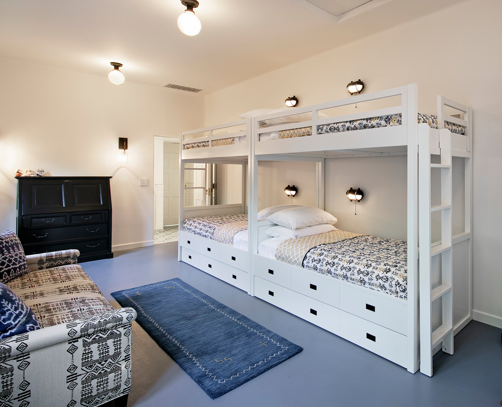 Design ideas for a mediterranean kids' bedroom in Santa Barbara.