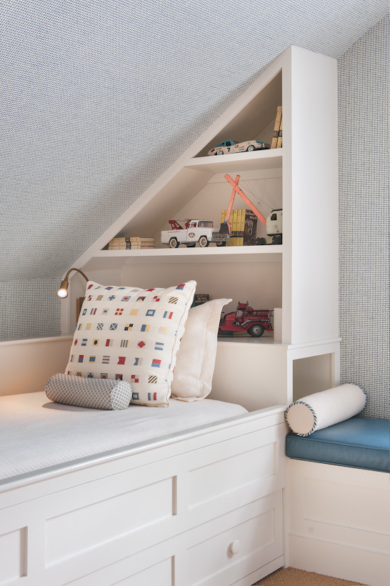 This is an example of a traditional kids' bedroom in Boston.