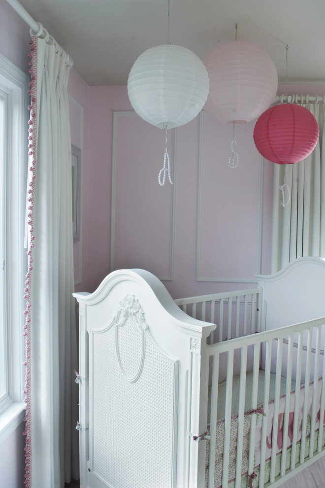 Pink and White Nursery Traditional Kids Philadelphia by
