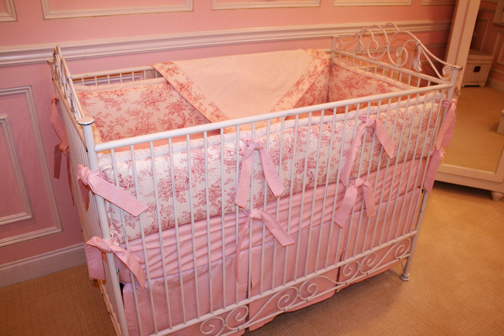 Pink Toile Nursery Traditional Kids New York by Sherri Blum