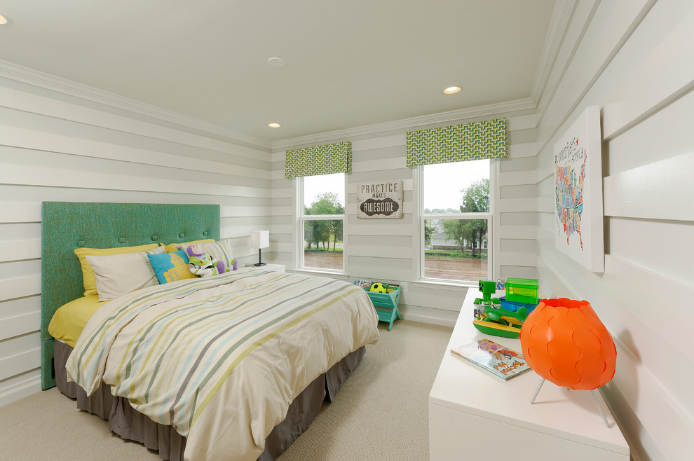 Идея дизайна: детская в классическом стиле с спальным местом и ковровым покрытием
