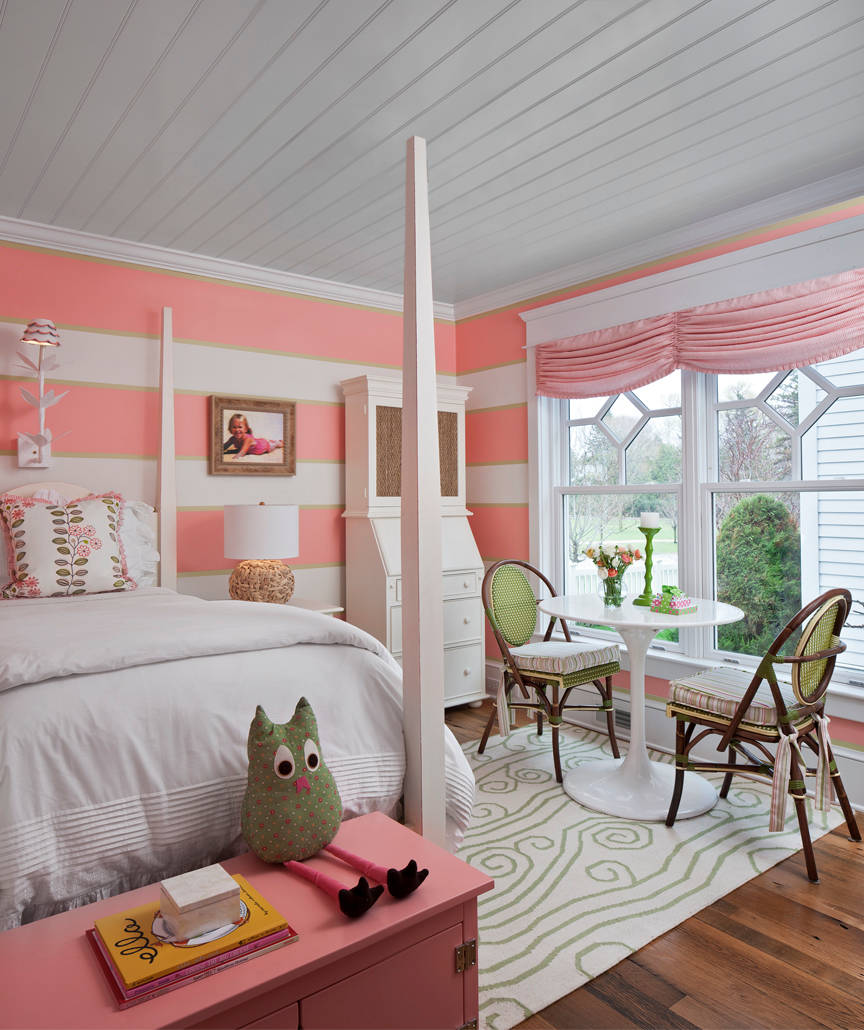 Pink Striped Walls Houzz Follow henderson's lead and pepper the room with complementary pops of pink to further diffuse the hue throughout the space. pink striped walls houzz
