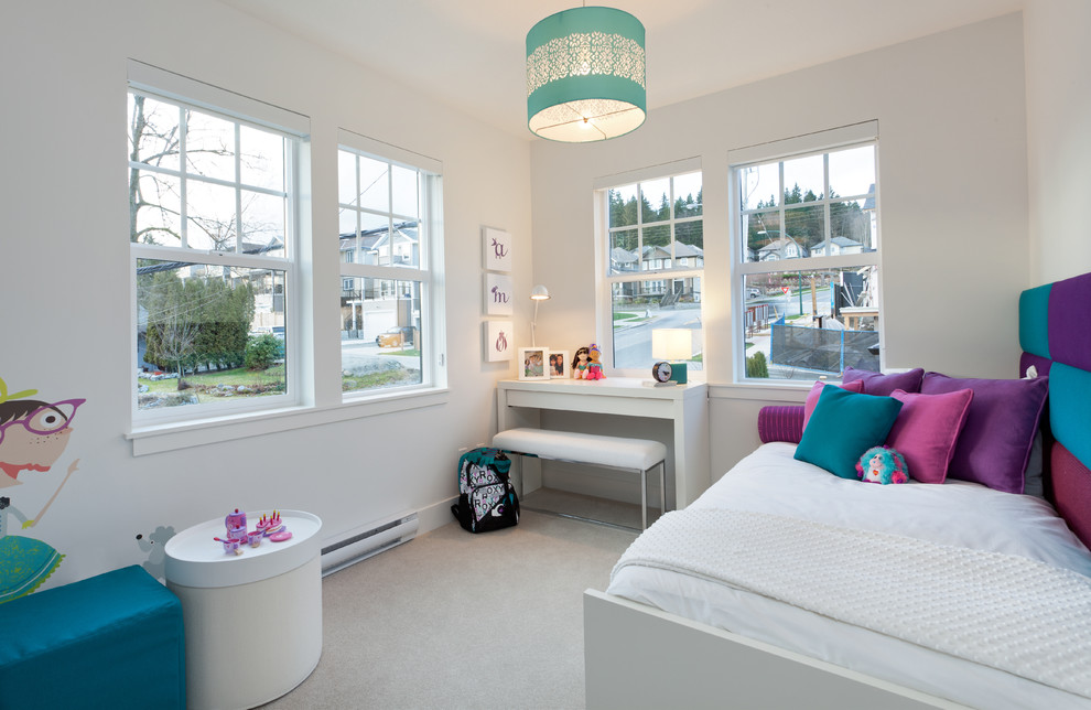 This is an example of a contemporary kids' bedroom for girls in Vancouver.
