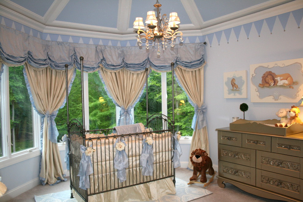 Royal Prince Nursery in Baby Blue and Silver - Traditional - Nursery ...