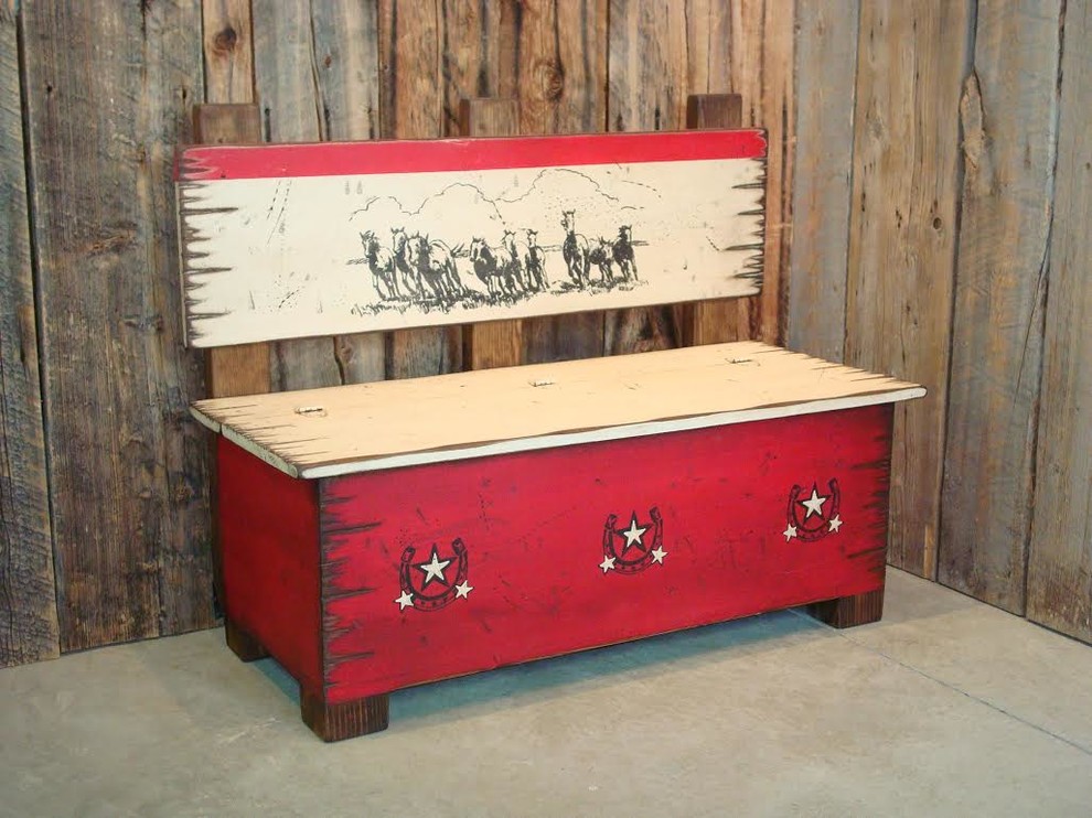 Rustic Red Storage Bench Rustic Kids Seattle by Your Western Decor