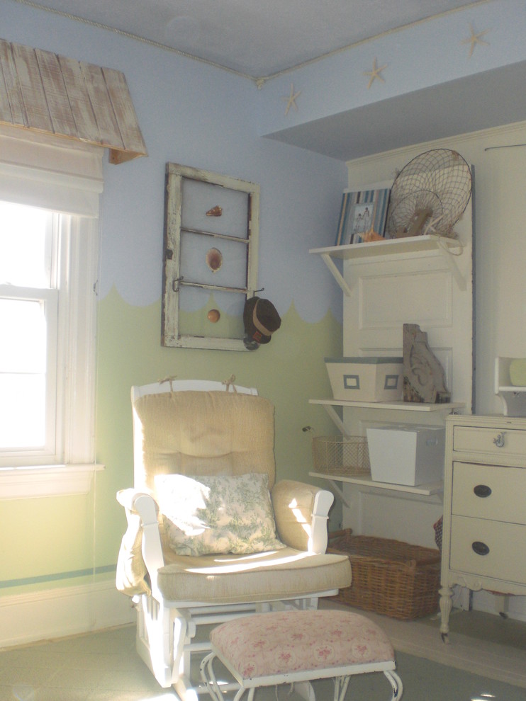 This is an example of a shabby-chic style kids' bedroom in Philadelphia.