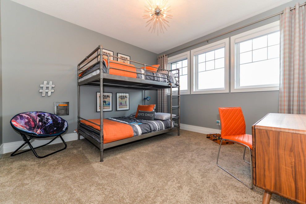 Example of a trendy kids' room design in Calgary