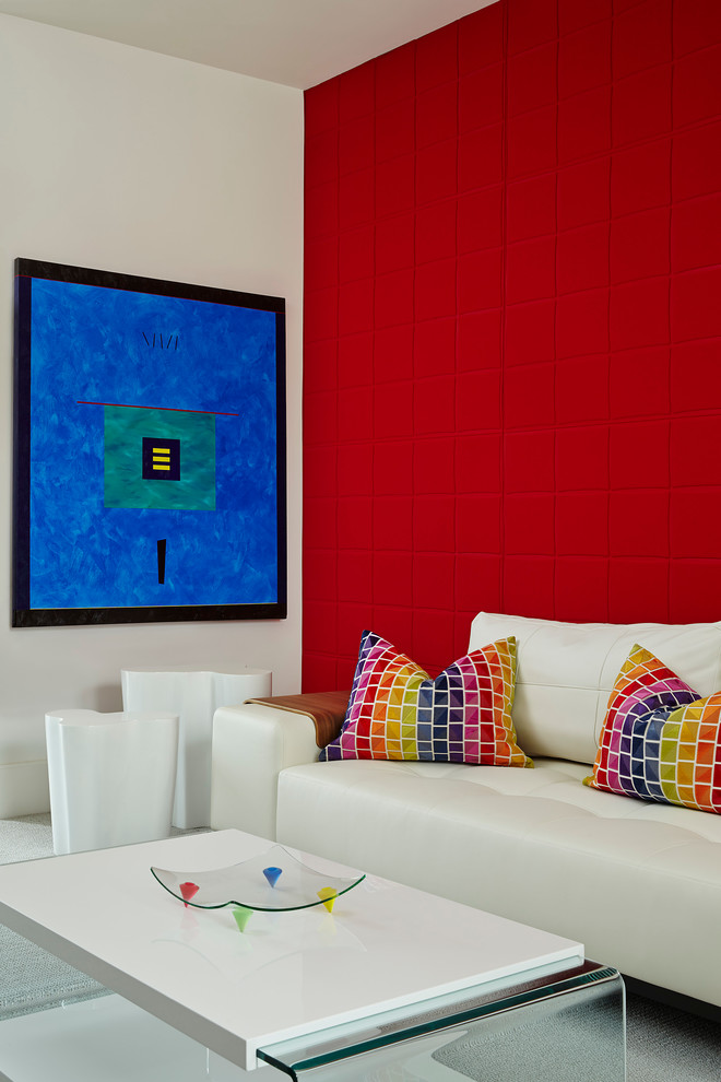 Immagine di una cameretta per bambini contemporanea di medie dimensioni con pareti multicolore