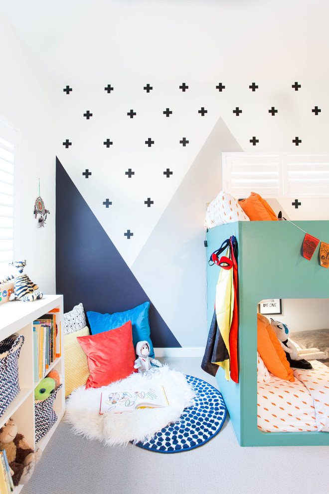 Design ideas for a contemporary gender neutral kids' bedroom in Denver.