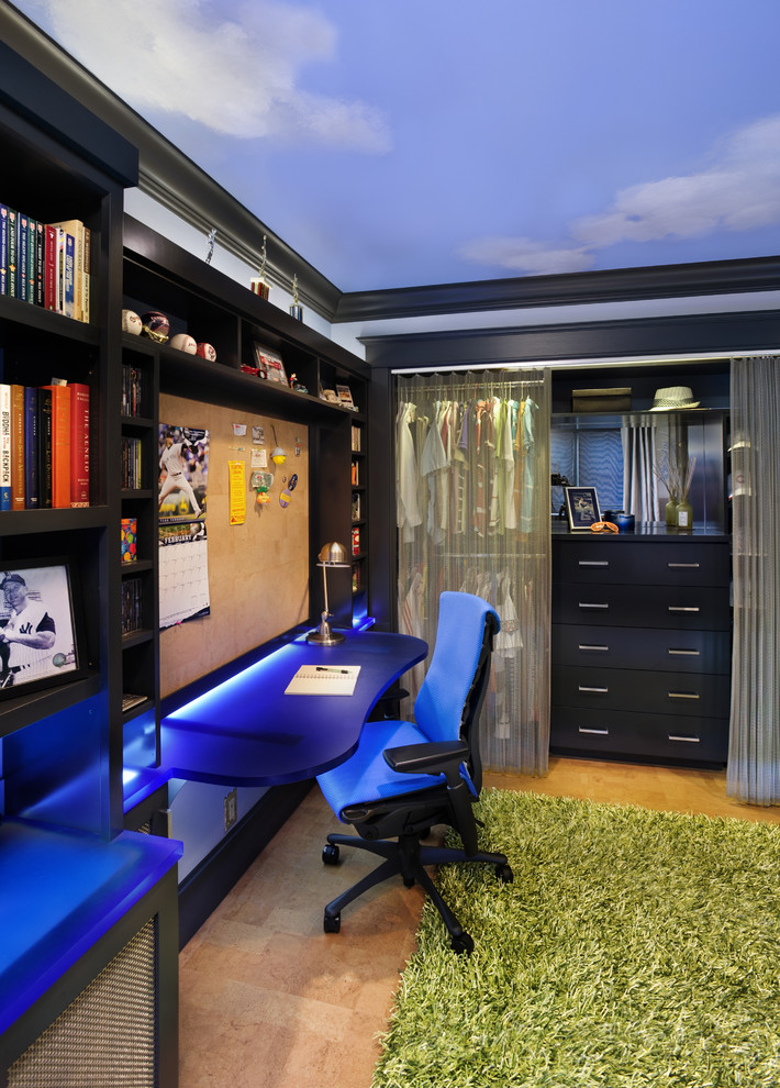 Example of a mid-sized trendy boy cork floor kids' room design in San Francisco