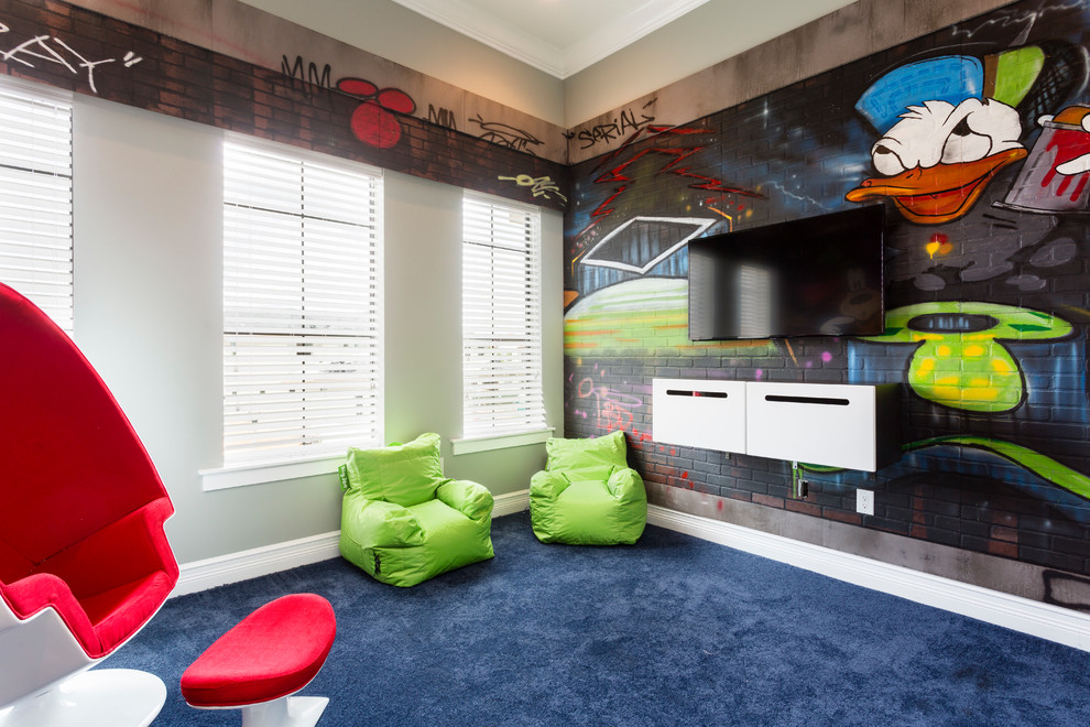 Design ideas for a contemporary kids' bedroom in Orlando.
