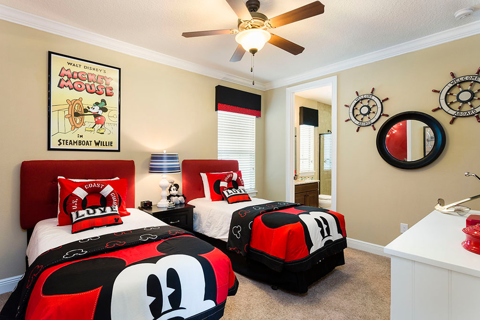 Design ideas for a contemporary gender neutral kids' bedroom in Orlando.
