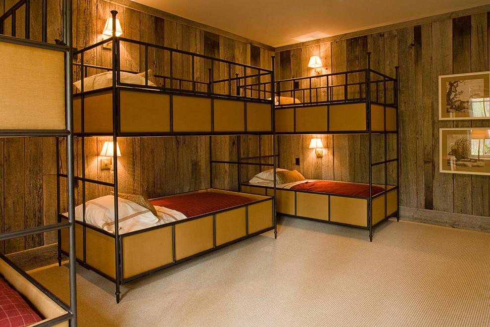 Imagen de dormitorio infantil de 4 a 10 años clásico con moqueta
