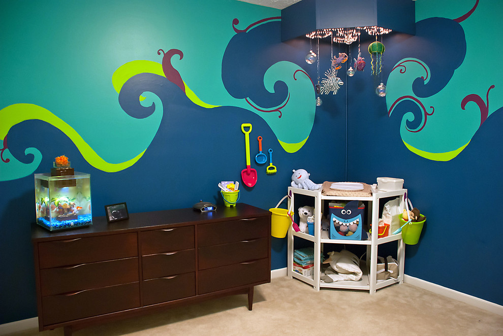 Design ideas for an eclectic kids' bedroom in Cleveland.
