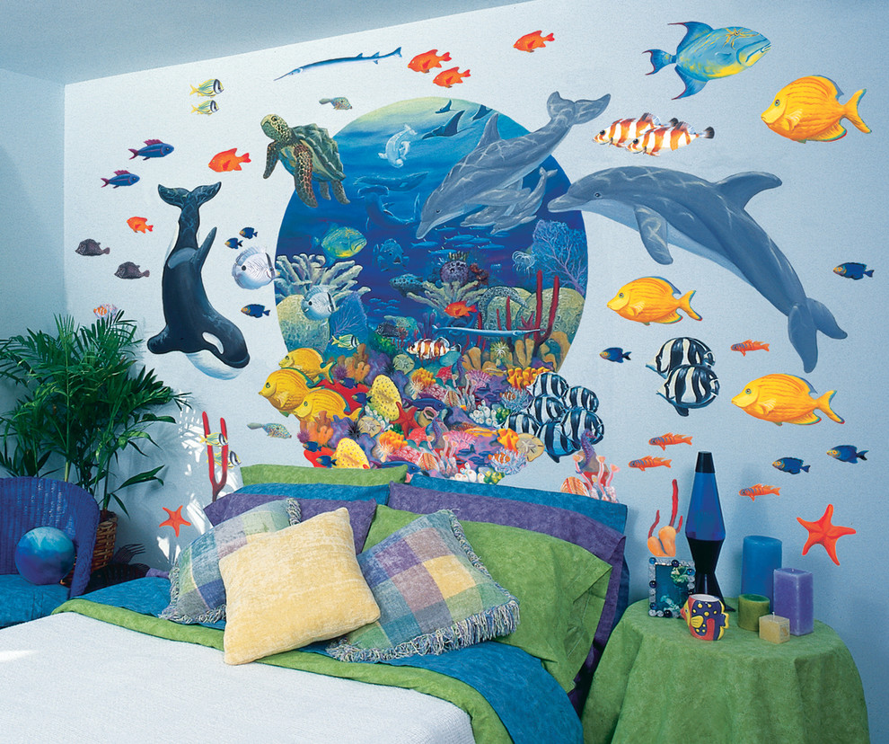 Example of an island style kids' room design in Atlanta