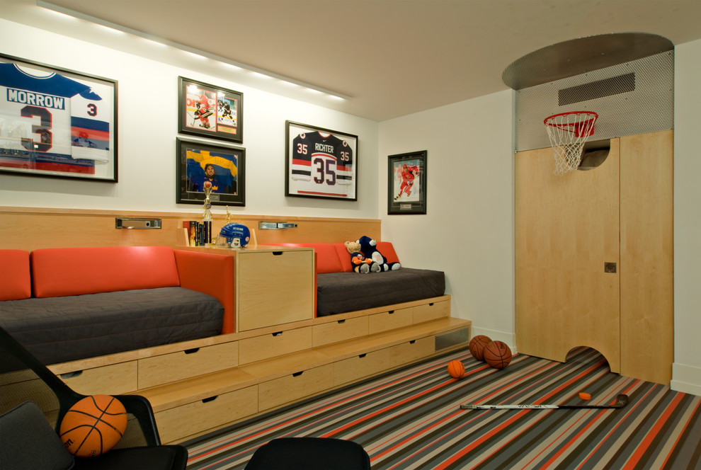 Inspiration for a contemporary boy kids' room remodel in New York
