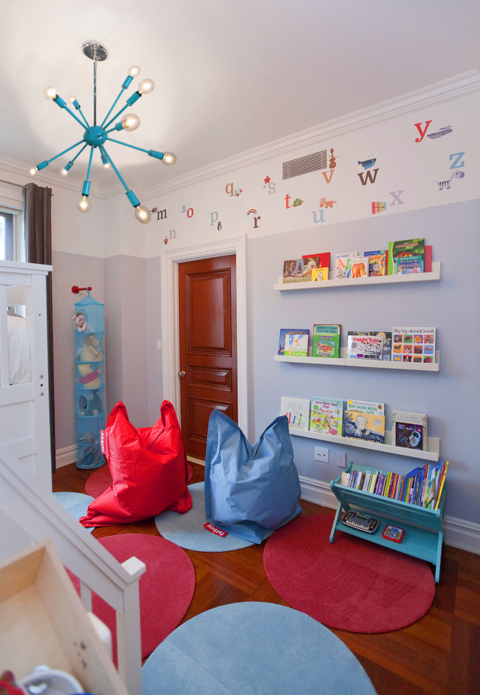 Contemporary gender neutral kids' bedroom in New York.