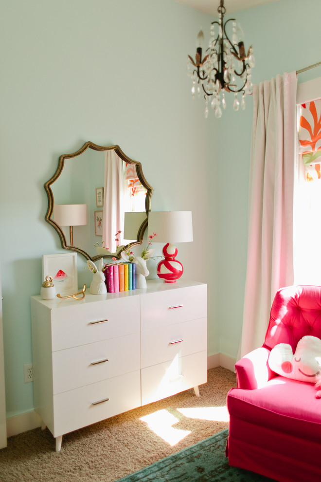 Inspiration for a small coastal girl kids' room remodel in Salt Lake City
