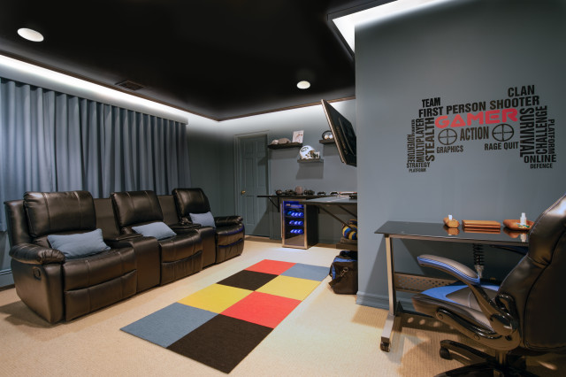 Video Game Room Contemporary Kids New York By Marianne Stern Interiors Houzz Au