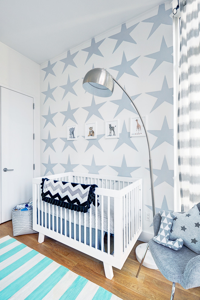 Inspiration for a mid-sized modern kids' room remodel in New York