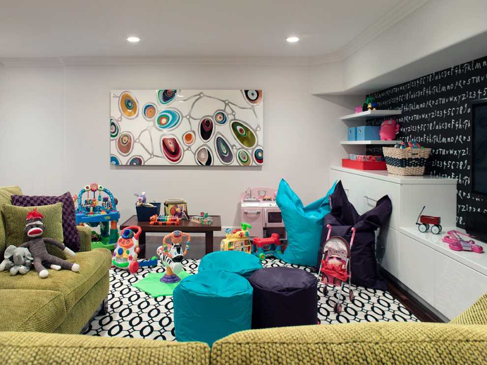 Example of a trendy playroom design in San Francisco