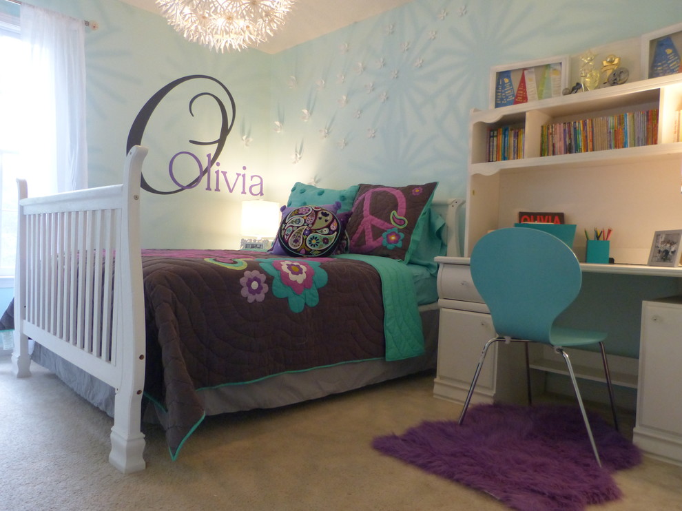 This is an example of a contemporary kids' bedroom in Atlanta.