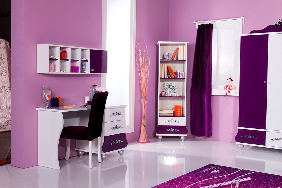 Idée de décoration pour une chambre de fille design.