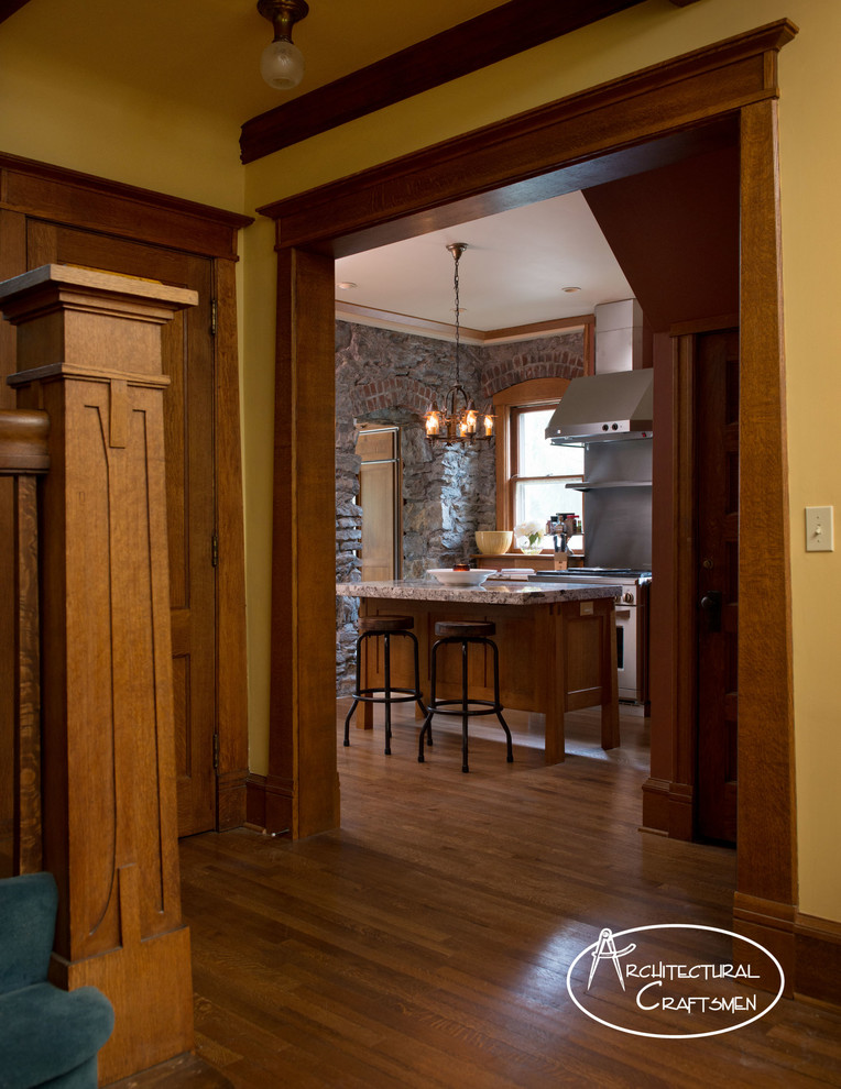 This is an example of a rustic kitchen in Kansas City.