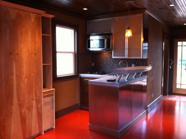 Murphy Bed Transitional Kitchen, How To Convert A Garage Into Studio Apartment