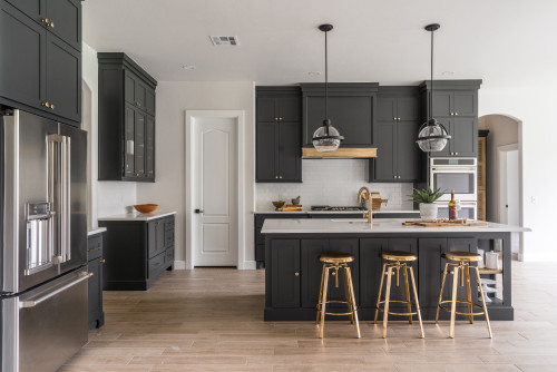 34 Dark Gray Kitchen Cabinets Cool, Dark Gray Cabinets With White Countertops