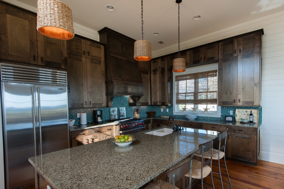 This is an example of a beach style kitchen in Miami.